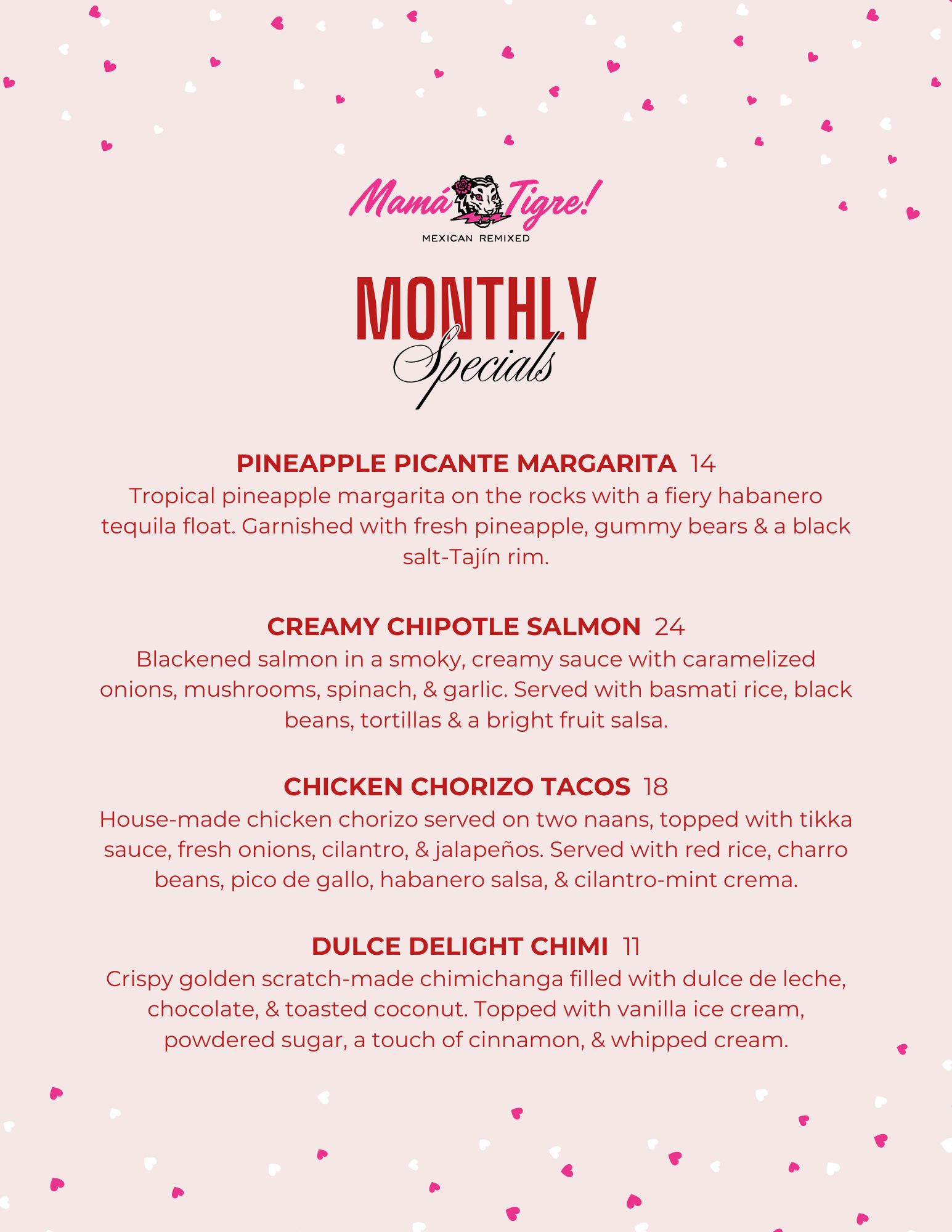 February 2026 Specials Menu